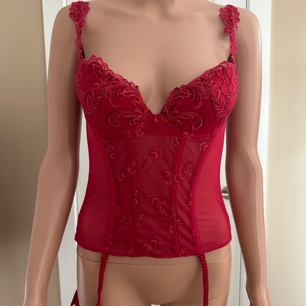 Lise Charmel French Lingerie Charm Eros Love Rubis Red Corset w/underwire Bra